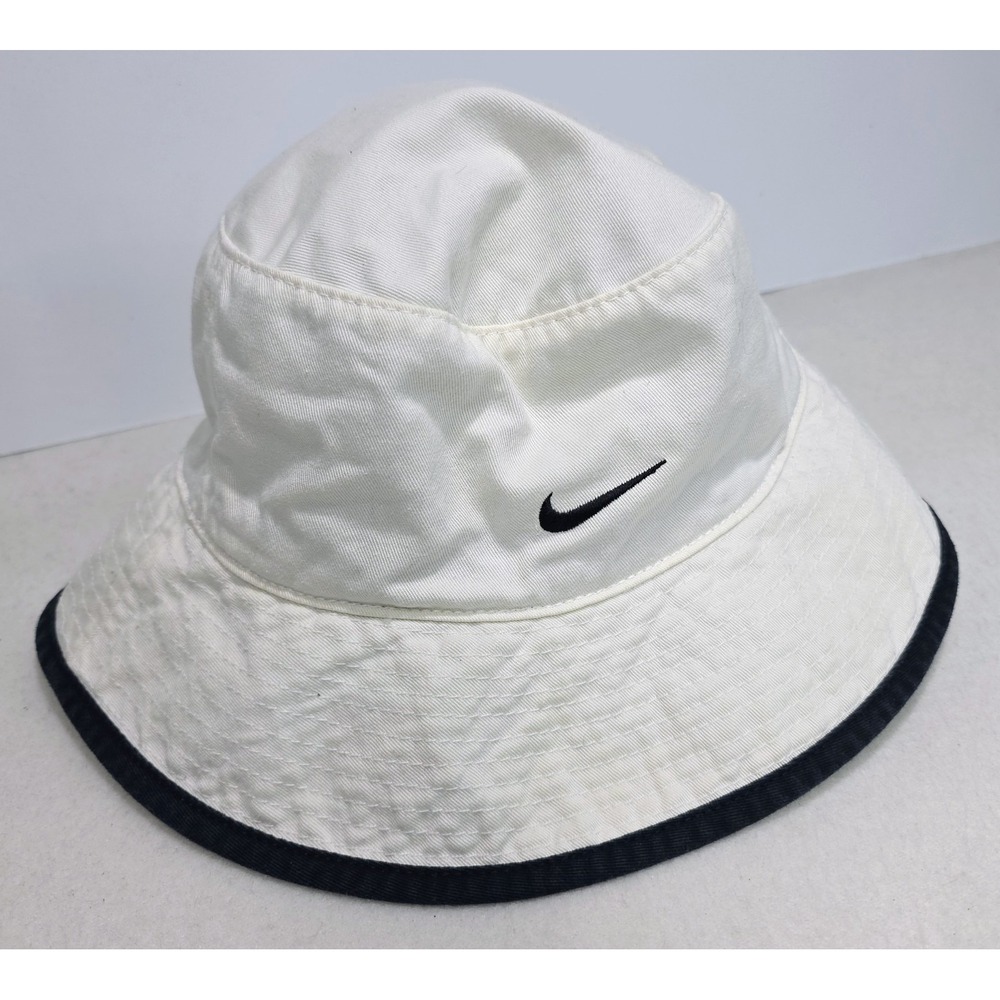 Nike Bucket Hat White Black Swoosh Vintage Y2K 2000s OSFA LIMITED USE Reversible
